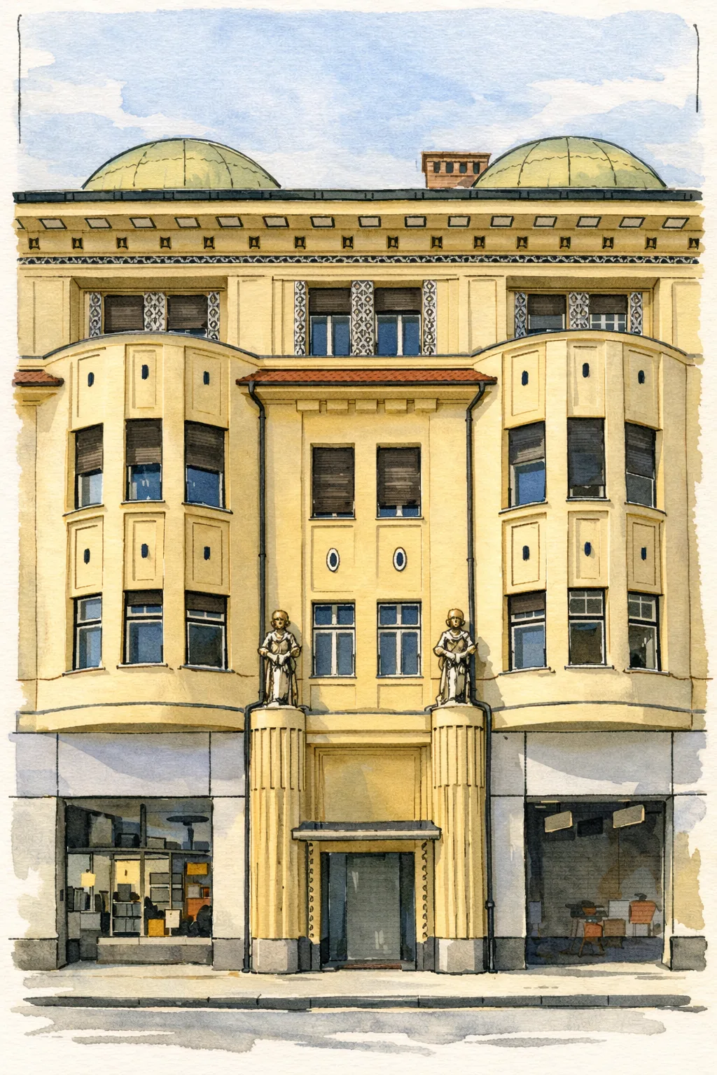 Pogled na območje gradnje in sosednje stavbe